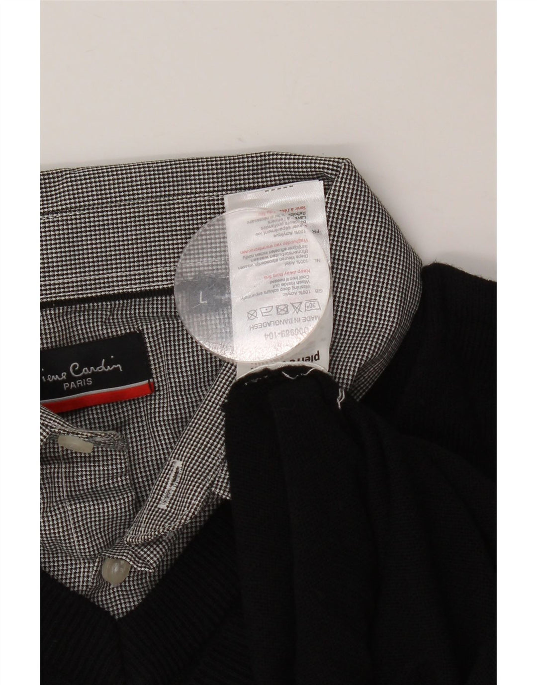 PIERRE CARDIN Herren-Pullover mit V-Ausschnitt, groß, aus schwarzem Acryl