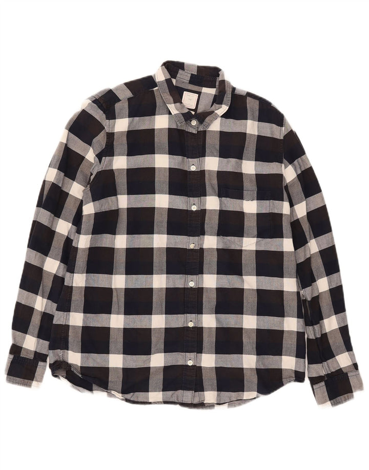 Gap Damen-Flanellhemd mit klassischer Passform, UK 14, mittelschwarz, kariert, Baumwolle