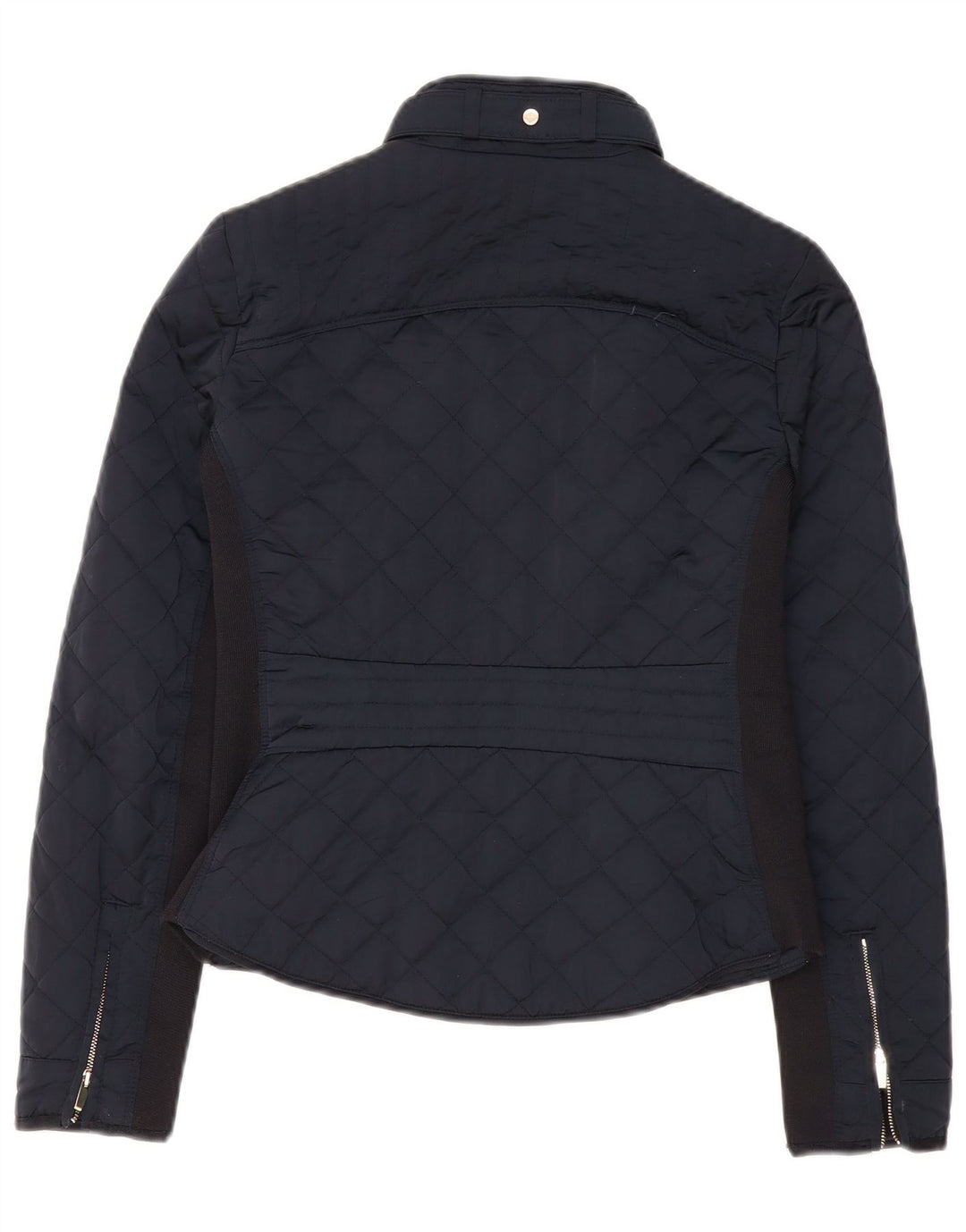 Zara Damen Steppjacke UK 10 Small Marineblaues Colourblock-Polyester