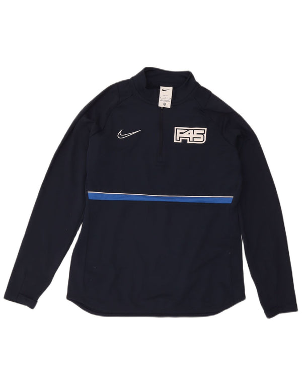 Nike Damen Dri Fit Graphic Pullover-Trainingsanzugoberteil, UK 14, mittleres Marineblau