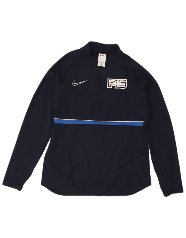 Nike Damen Dri Fit Graphic Pullover-Trainingsanzugoberteil, UK 14, mittleres Marineblau