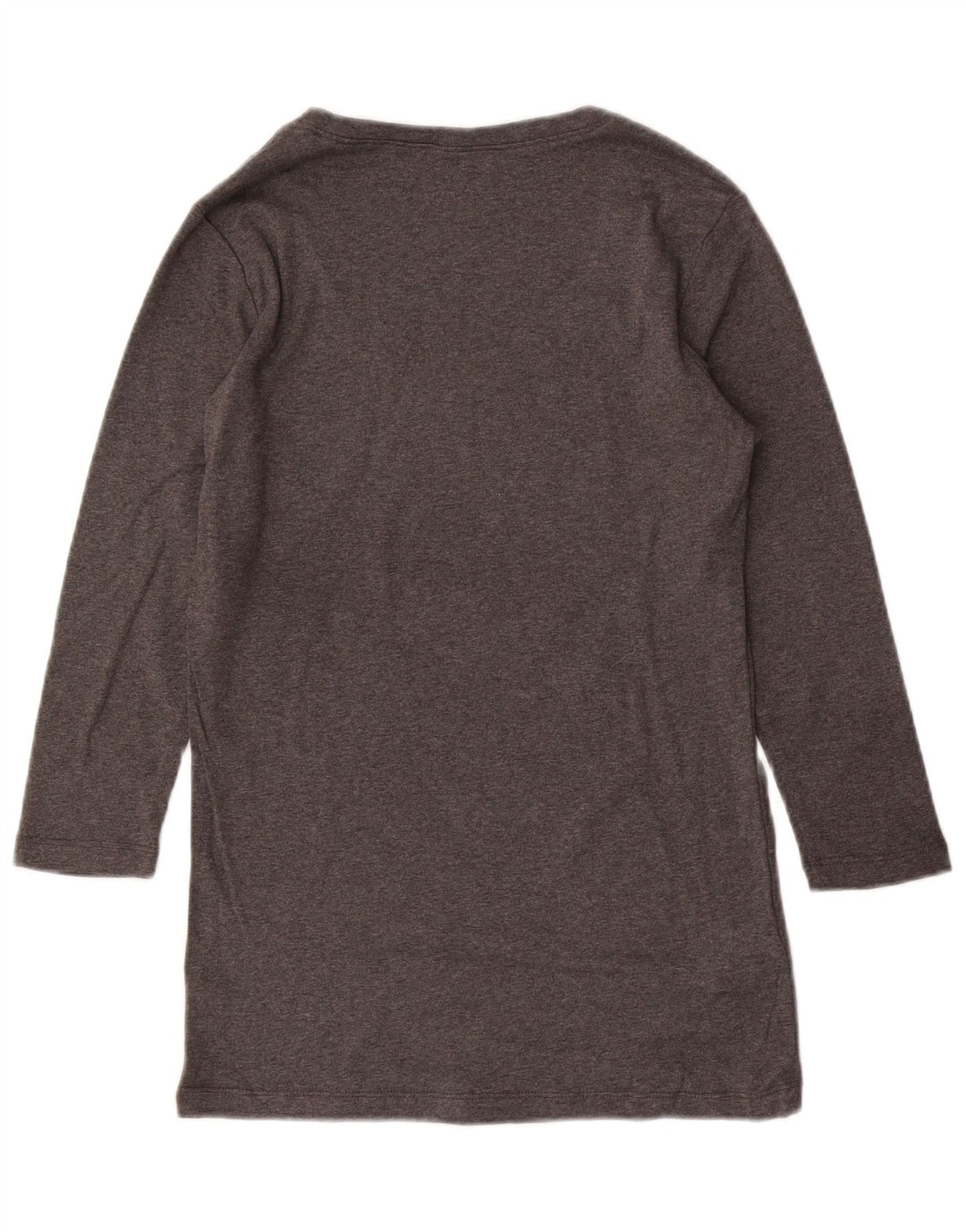 EDDIE BAUER Damen Top 3/4 Ärmel UK 12 Mittelgraue Baumwolle