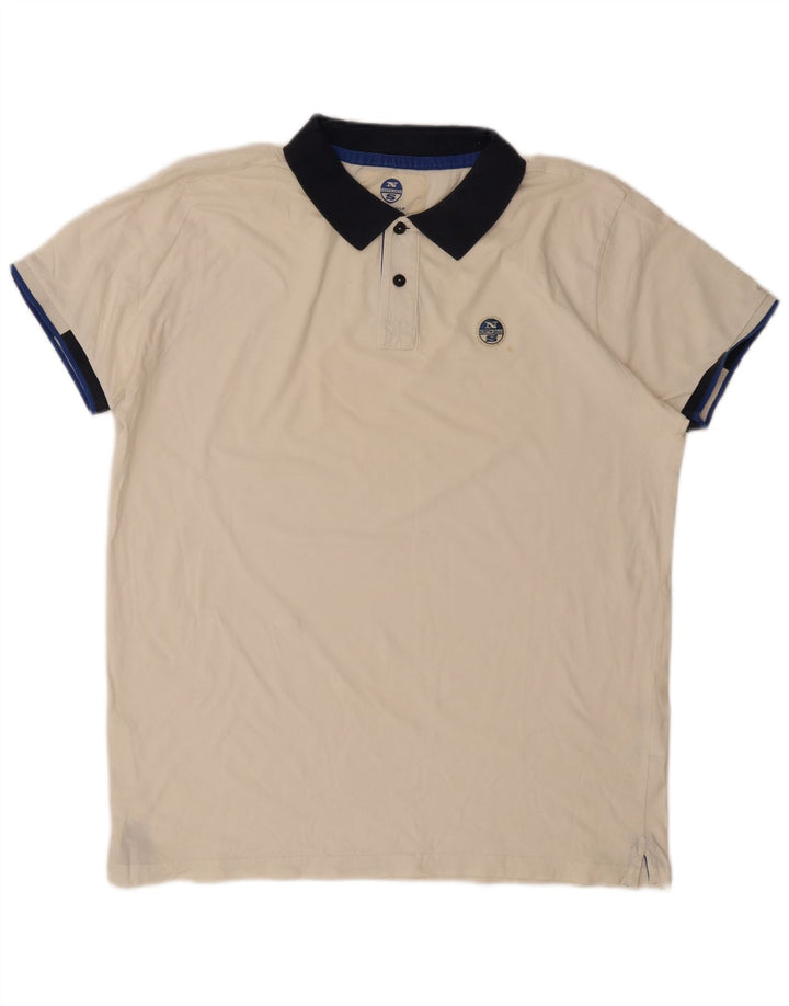 North Sails Herren Rugby-Poloshirt 2XL aus weißer Baumwolle