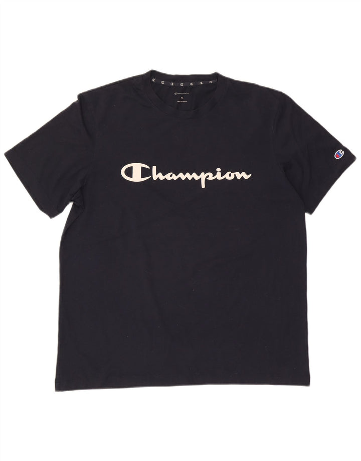 Champion Herren Grafik-T-Shirt-Oberteil XL Marineblau