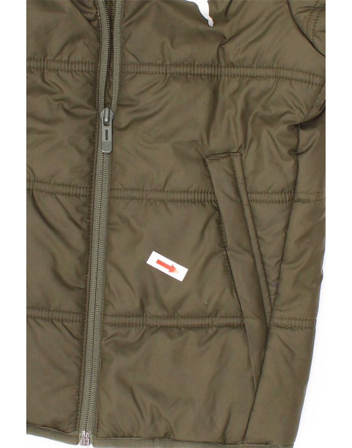 Puma Jungen Grafik gepolsterte Jacke 5–6 Jahre Khaki Polyester