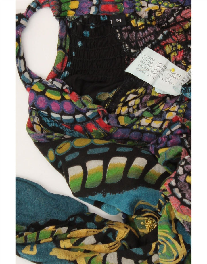 Desigual Womens Abstract Pattern Bluse Top UK 14 Medium Mehrfarbig