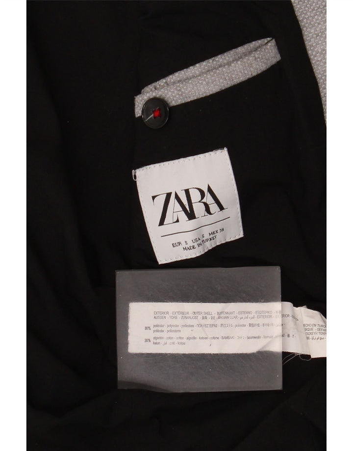 Zara Herren-Blazer mit 2 Knöpfen, UK 36, Größe S, grau, Polyester