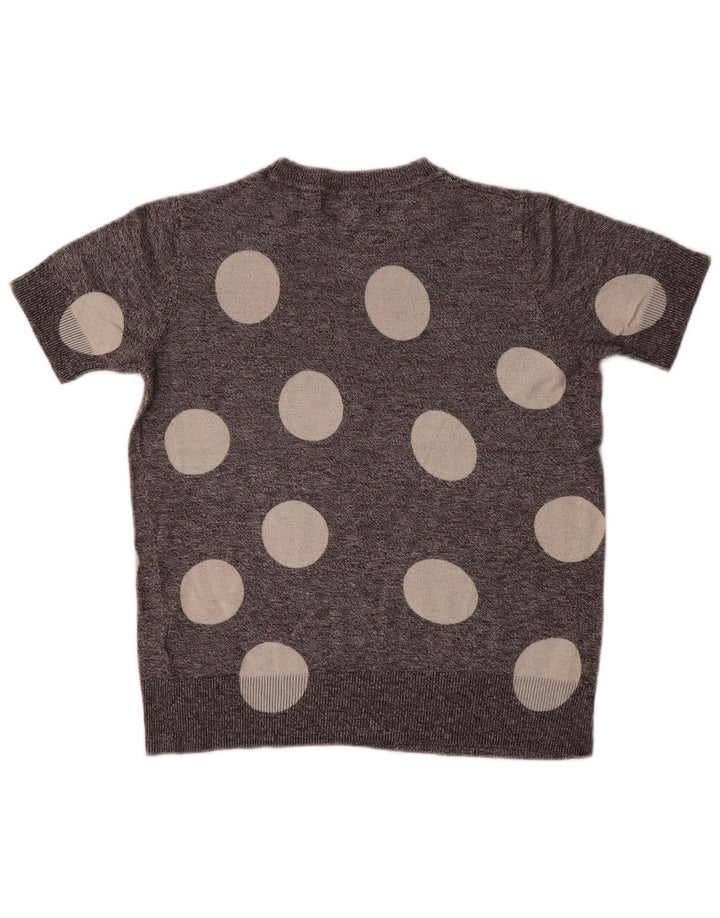 Marks & Spencer Damen-Pullover mit Rundhalsausschnitt, Gr. 8, klein, grau gepunktet