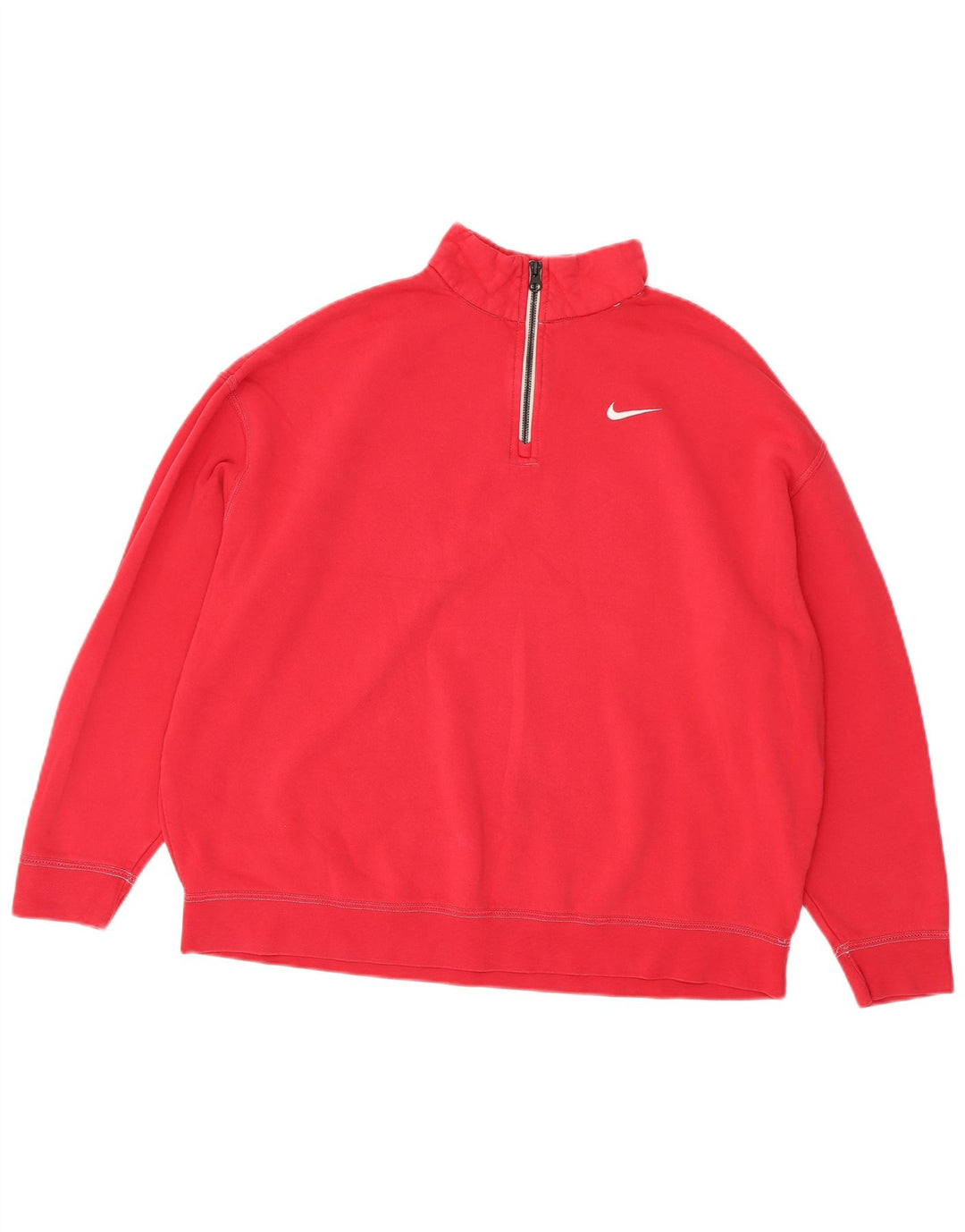 Nike Damen-Sweatshirt in Übergröße mit Reißverschluss am Hals, UK 14, mittelrosa, Baumwolle