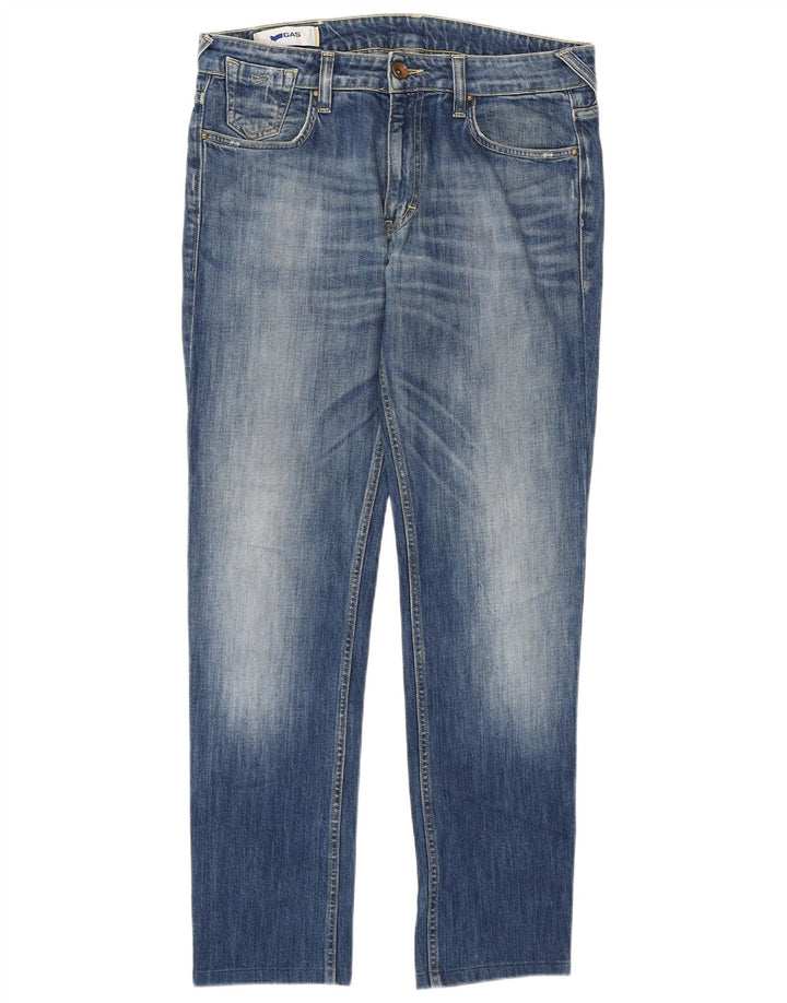 Gas Herren Slim Jeans W32 L30 Blaue Baumwolle