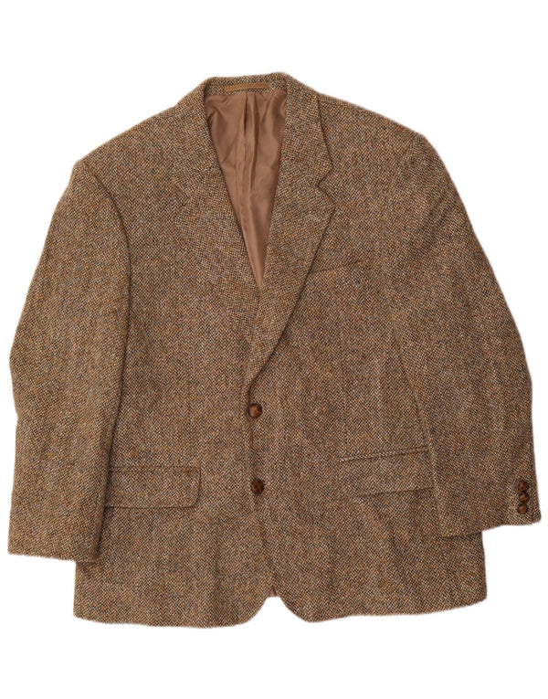 Harris Tweed Herren 2-Knopf-Blazerjacke IT 46 3XL Braun meliert