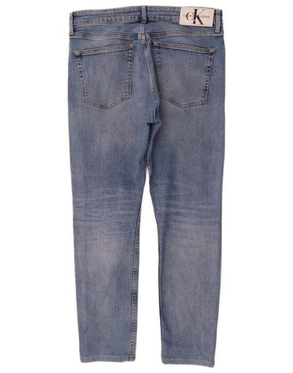 Calvin Klein Herren Slim Jeans W32 L30 Blaue Baumwolle