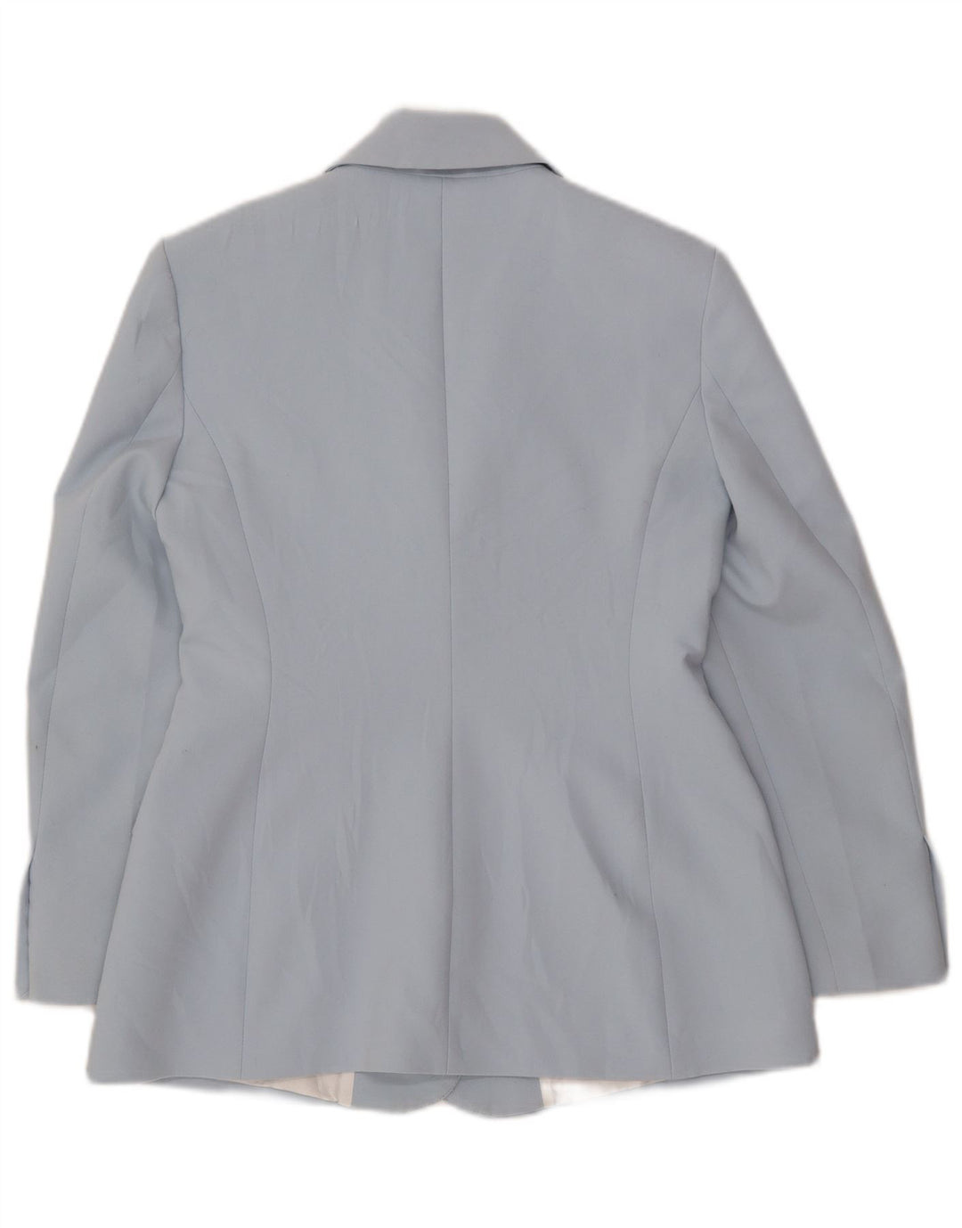 Zara Damen 3-Knopf-Blazerjacke UK 12 Mittelblaues Polyester