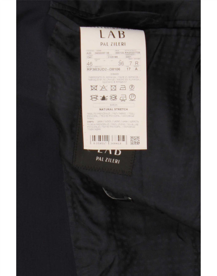 Pal Zileri Herren-Blazer mit 2 Knöpfen, IT 46, kleine marineblaue Wolle