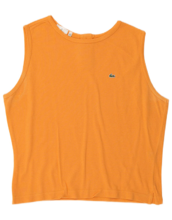 Lacoste Damen Crop Vest Top Größe 46 XL Orange Baumwolle