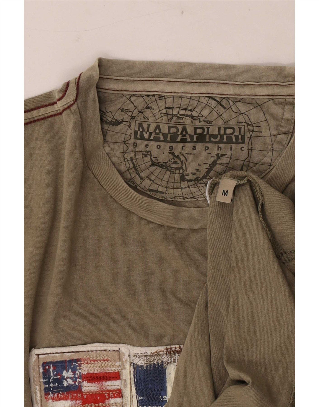 Napapijri Herren Geographic Graphic T-Shirt Top Medium Khaki