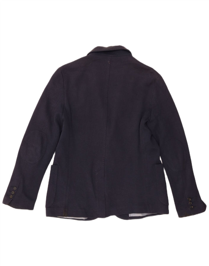 Zara Herren-Blazer mit 2 Knöpfen, EU 50, mittelmarineblaue Baumwolle