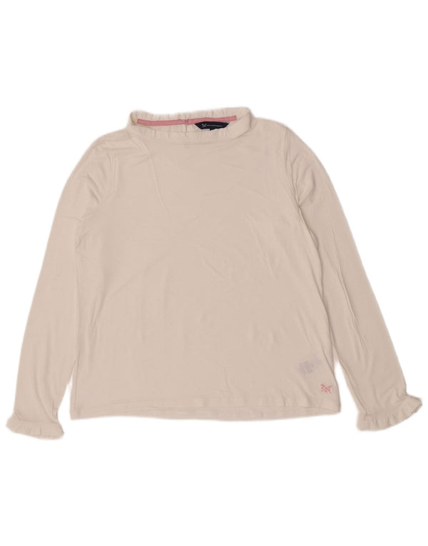 Crew Clothing Damen-Top, langärmelig, UK 12, Mittelweiß, Modal