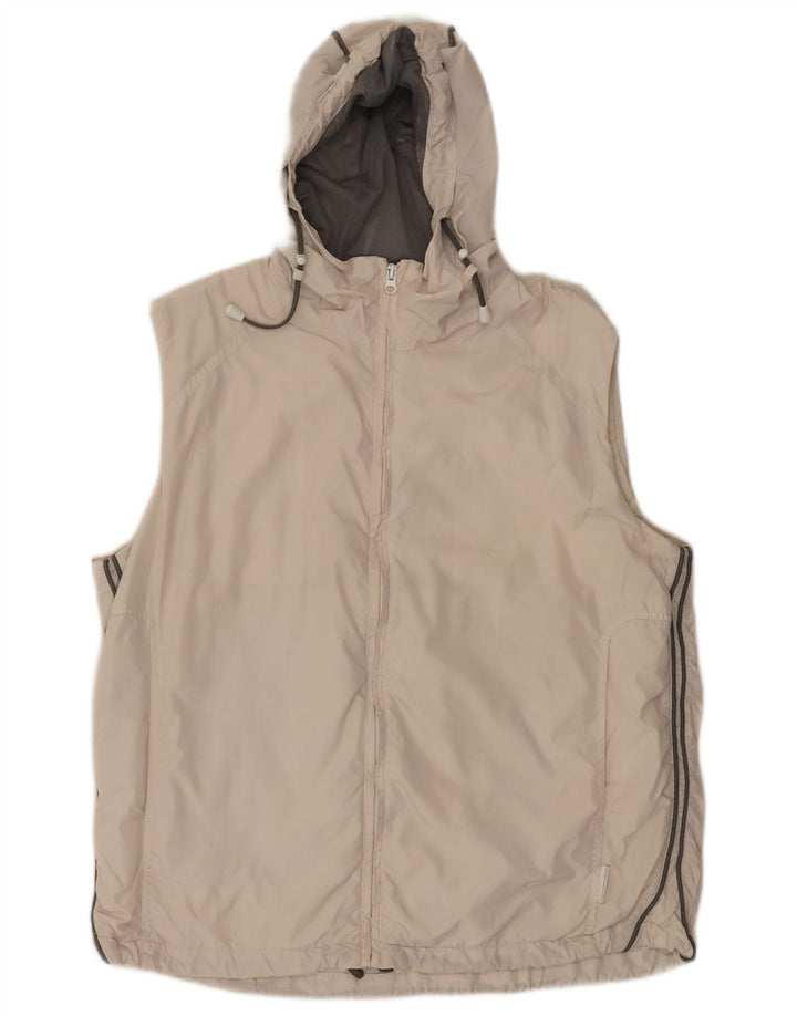 Diadora Damen Übergroße Kapuzenweste UK 16 Large Beige Polyamid