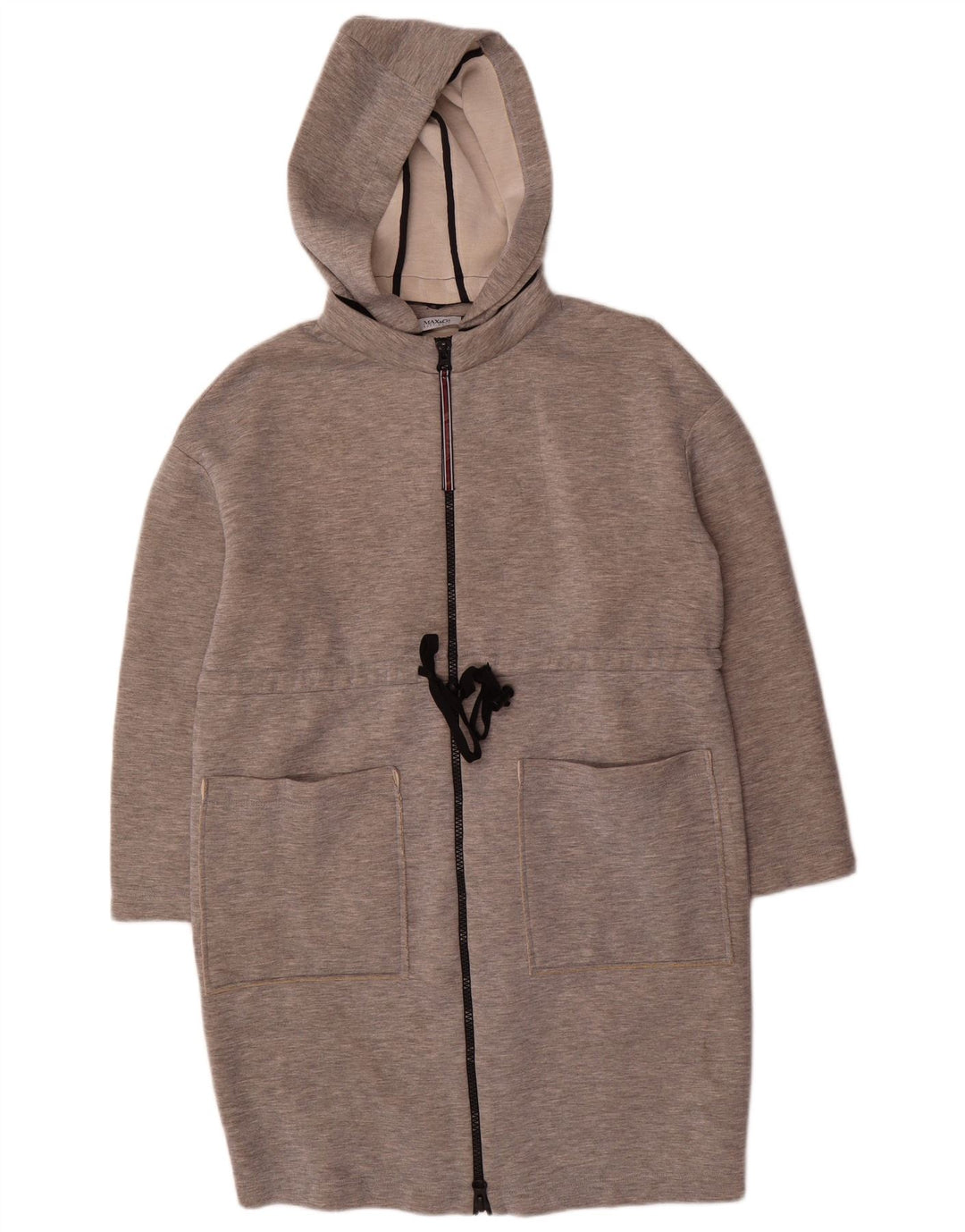 Max & Co. Übergroßer Damen-Mantel mit Kapuze, UK 10, Größe S, grau meliert, Modal