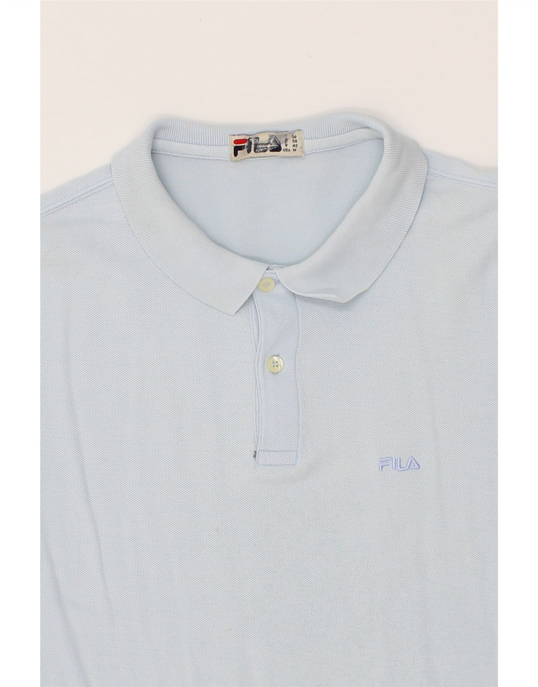 FILA Mens Polo Shirt IT 50 Medium Blue Vintage Fila and Second-Hand Fila from Messina Hembry 