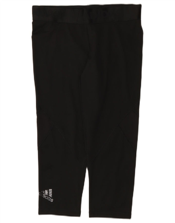 Adidas Damen Climacool Graphic Capri Leggings UK 12/14 Medium Schwarz