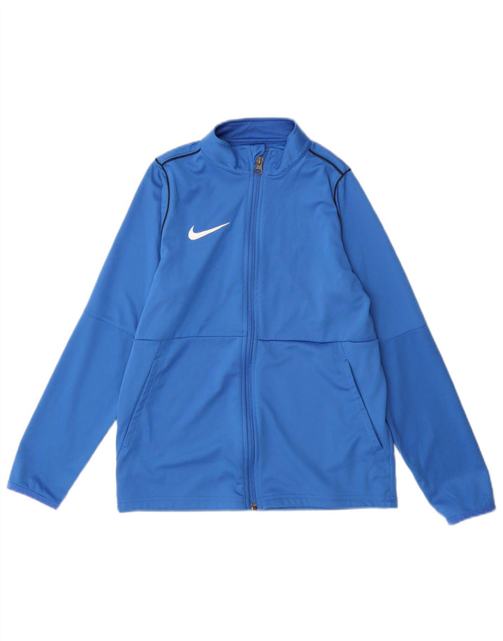 Nike Dri-Fit-Trainingsanzugoberteil für Jungen, 10–11 Jahre, mittelblaues Polyester