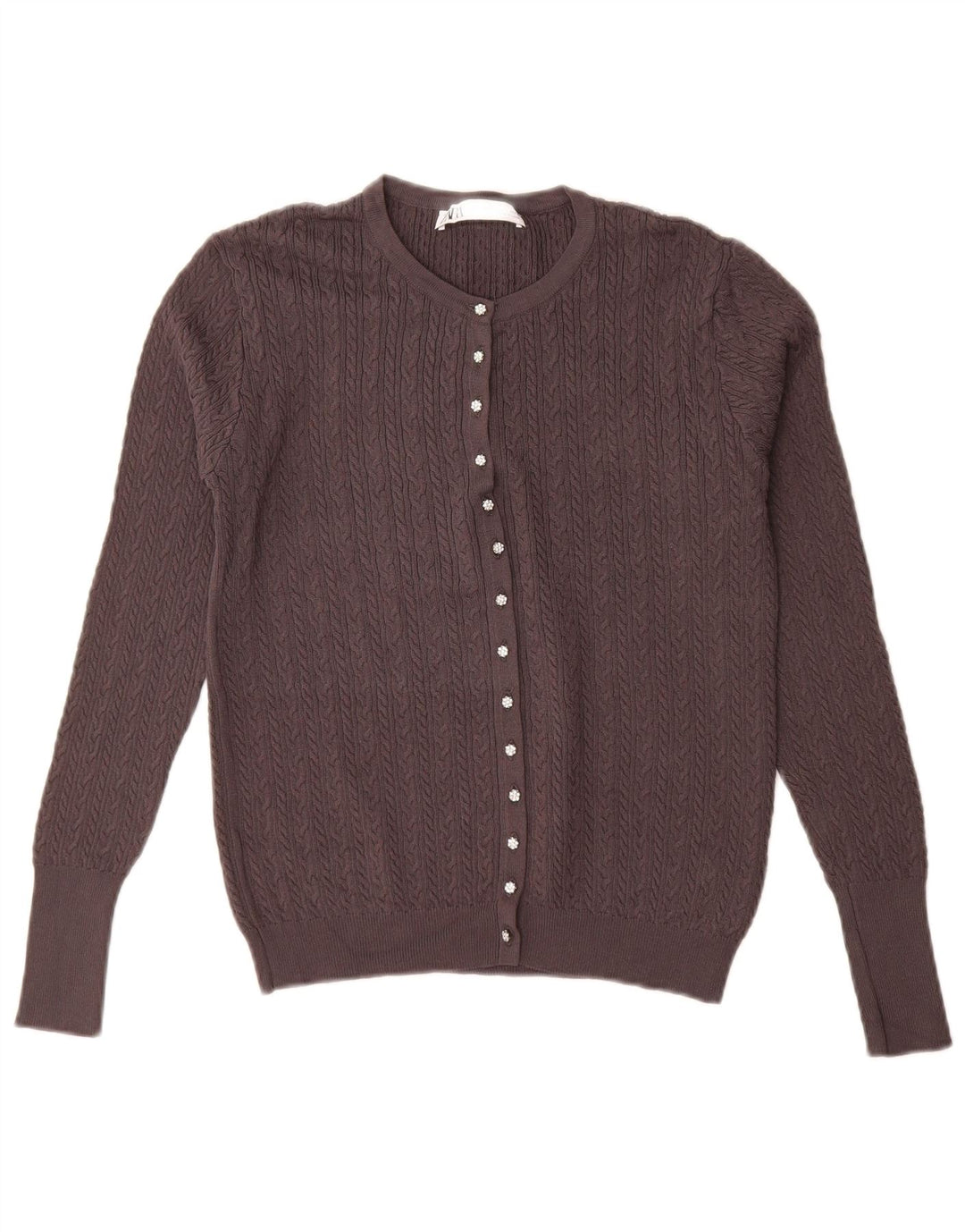 Zara Damen-Cardigan-Pullover UK 16 Große graue Viskose