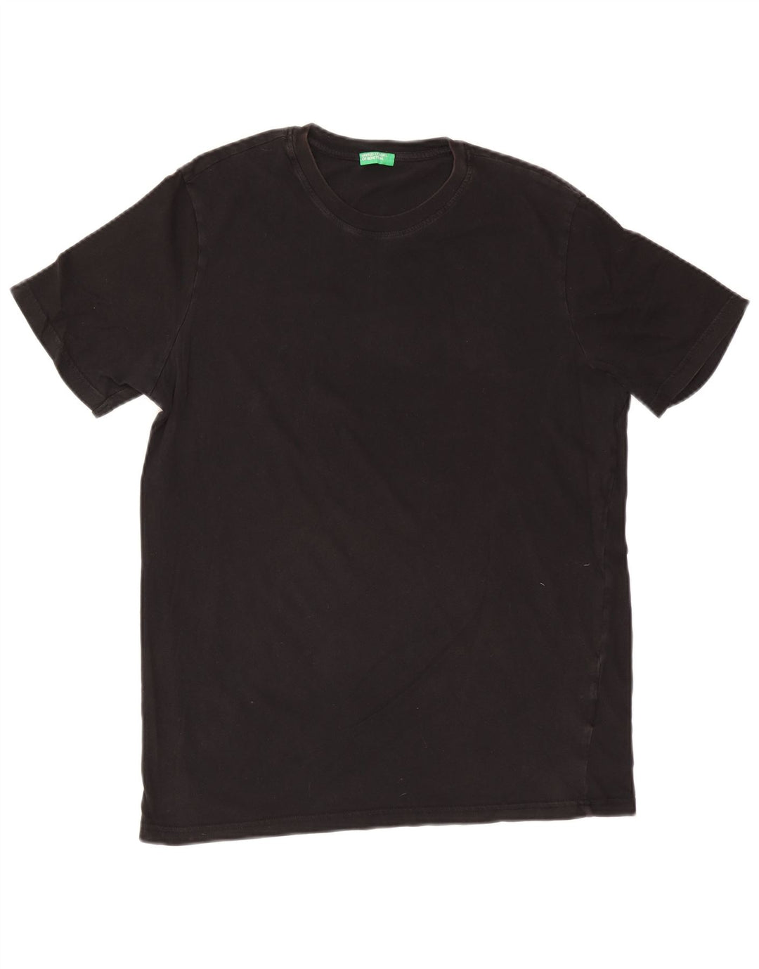 Benetton Herren T-Shirt Top Large Schwarz Baumwolle
