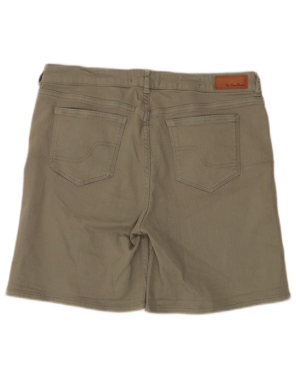 Fat Face Damen Denim-Shorts UK 12 Medium W32 Khaki Baumwolle