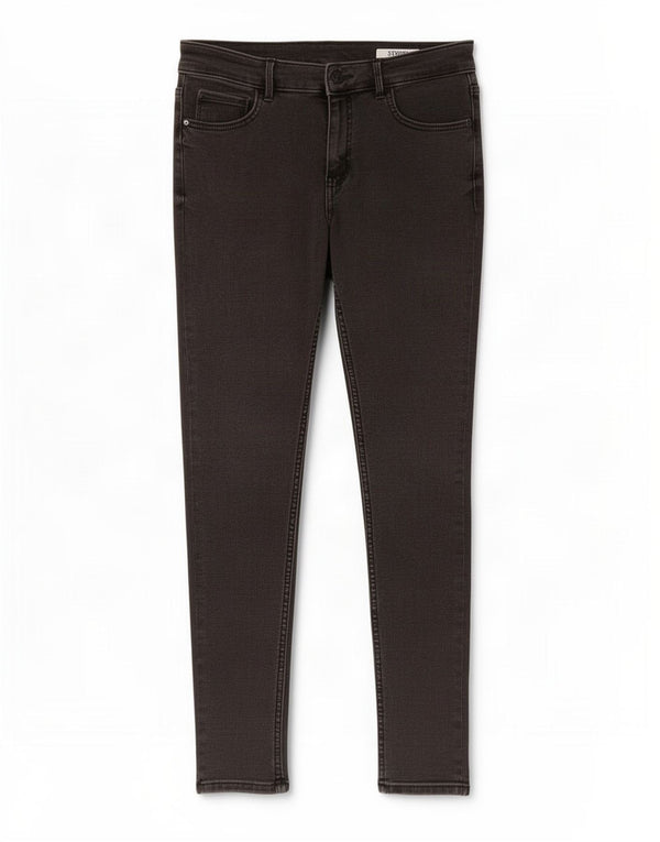 Marks & Spencer Damen Crop Skinny Jeans UK 12 Medium W30 L25 Schwarze Baumwolle