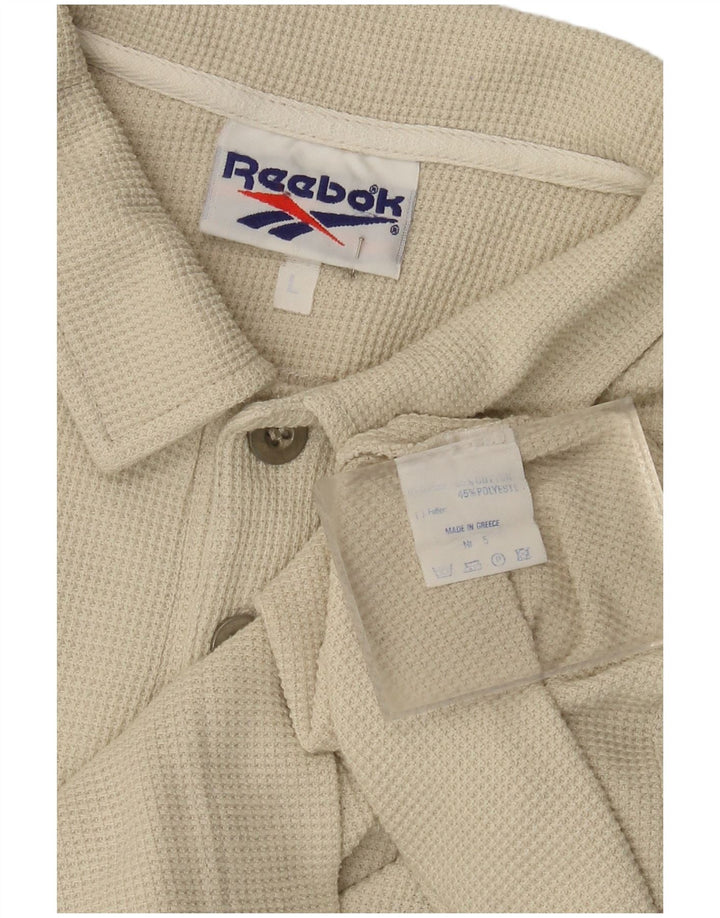 Reebok Herren Poloshirt Große Beige Baumwolle