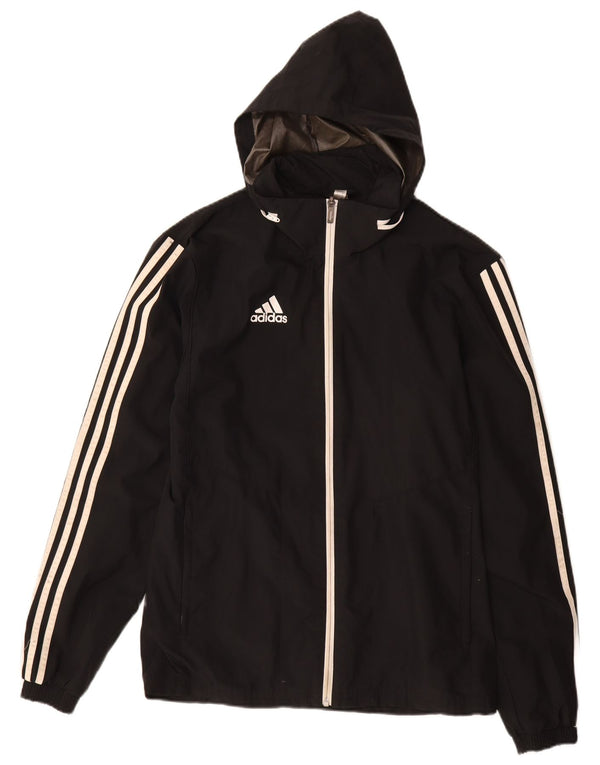 Adidas Herren-Trainingsanzug mit Kapuze, Jacke, Größe S, Schwarz, Polyester