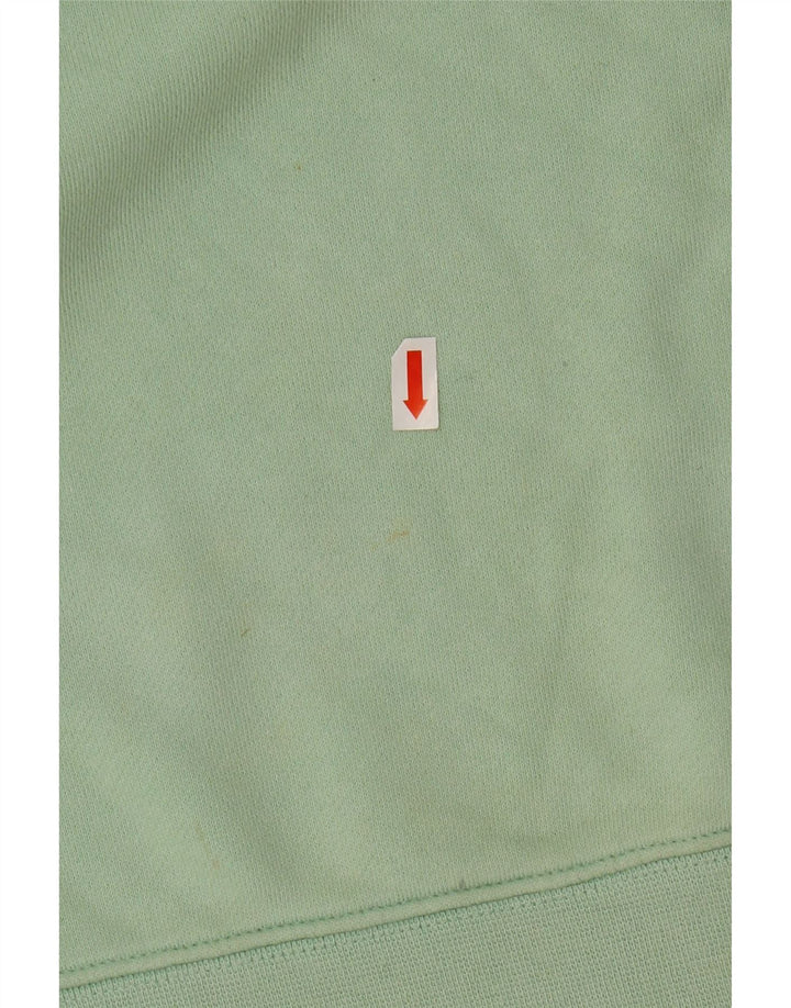 ADIDAS Damen Übergroßer Crop Hoodie Pullover UK 8 Small Grüne Baumwolle