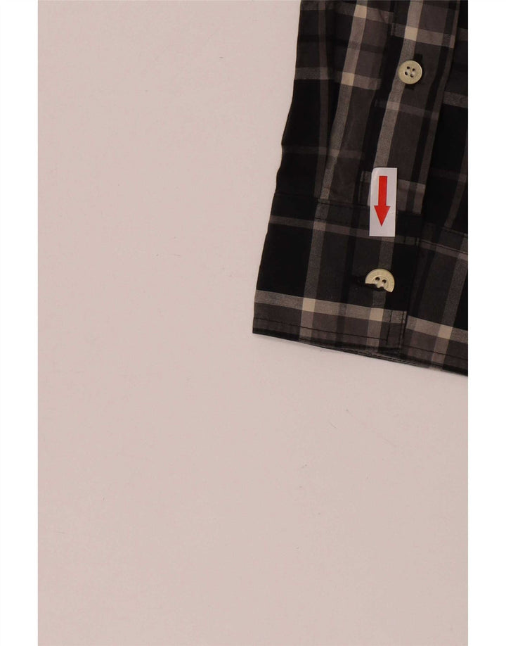 Lyle & Scott Herrenhemd, klein, schwarz, kariert, Baumwolle