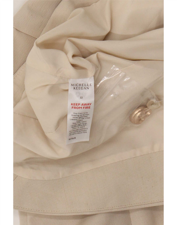 Michelle Keegan Damen Ärmelloses Maxikleid UK 12 Medium Beige Polyester