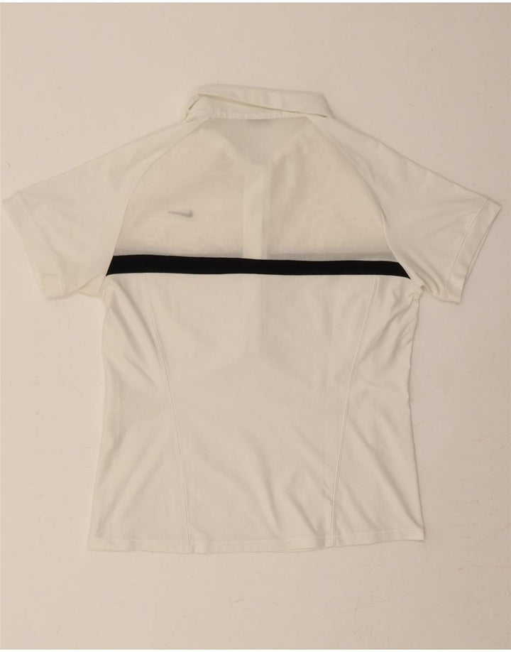 NIKE Womens Polo Shirt UK 14/16 Large White Colourblock Vintage Nike and Second-Hand Nike from Messina Hembry 