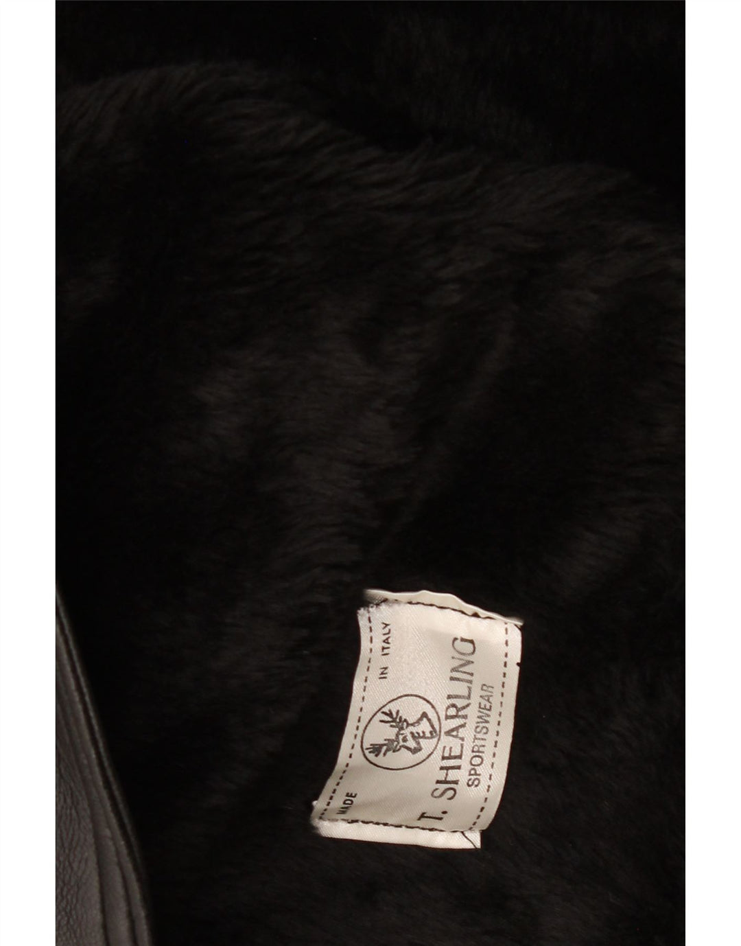 Vintage Herren Shearling Jacke IT 38 Medium Black Shearling