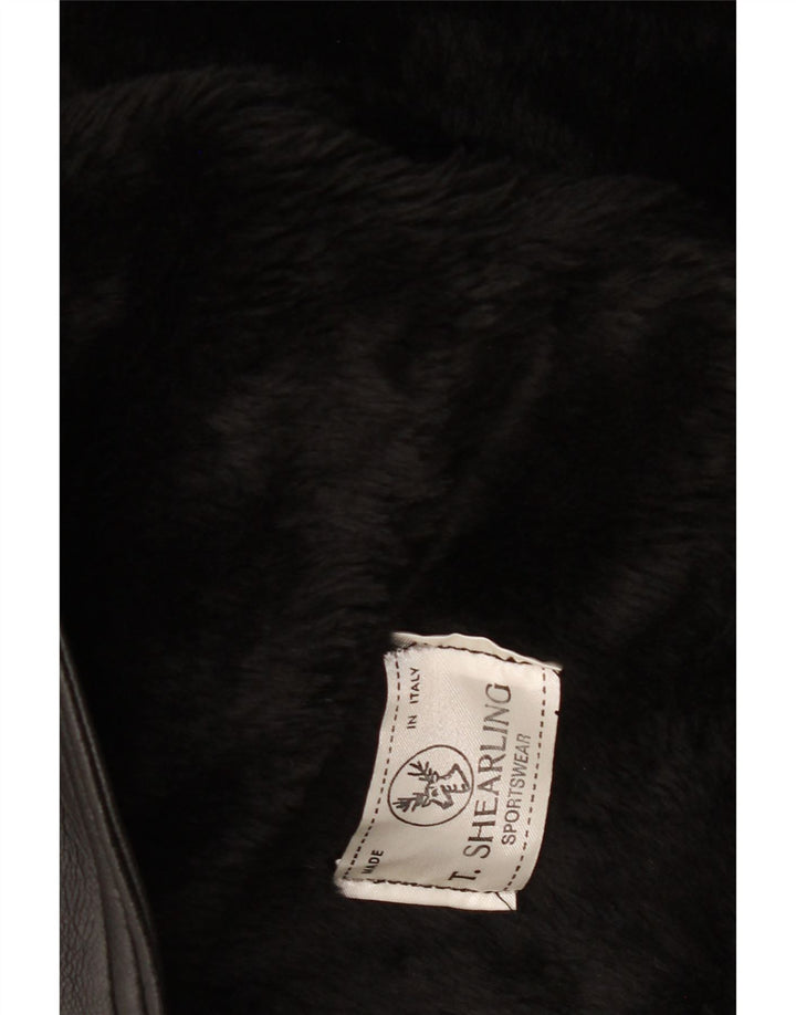 Vintage Herren Shearling Jacke IT 38 Medium Black Shearling