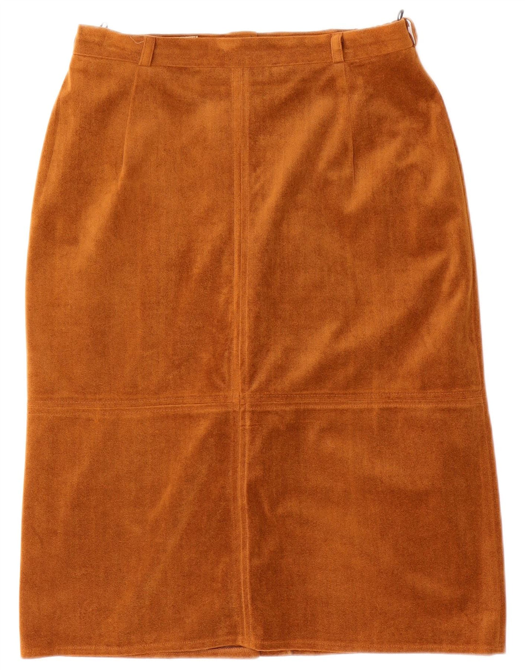 Vintage Damen Velours gerader Rock Medium W28 Braun Polyester