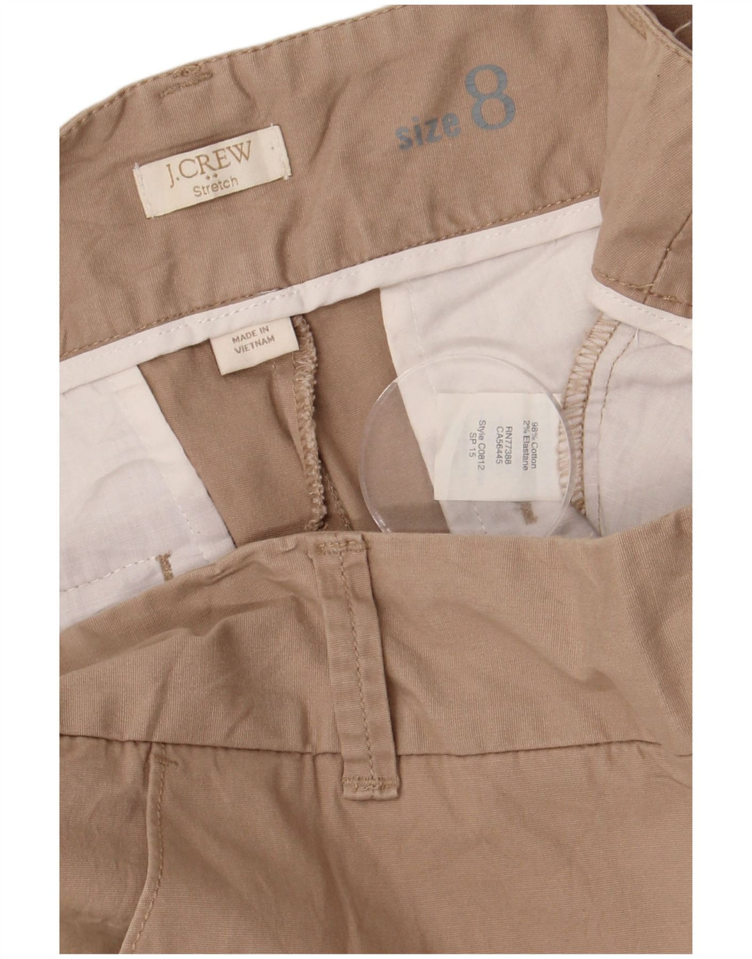 J. Crew Damen Chinoshorts US 8 Medium W32 Braune Baumwolle