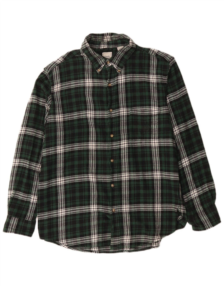 Chaps Herren-Flanellhemd XL, grün kariert, Baumwolle