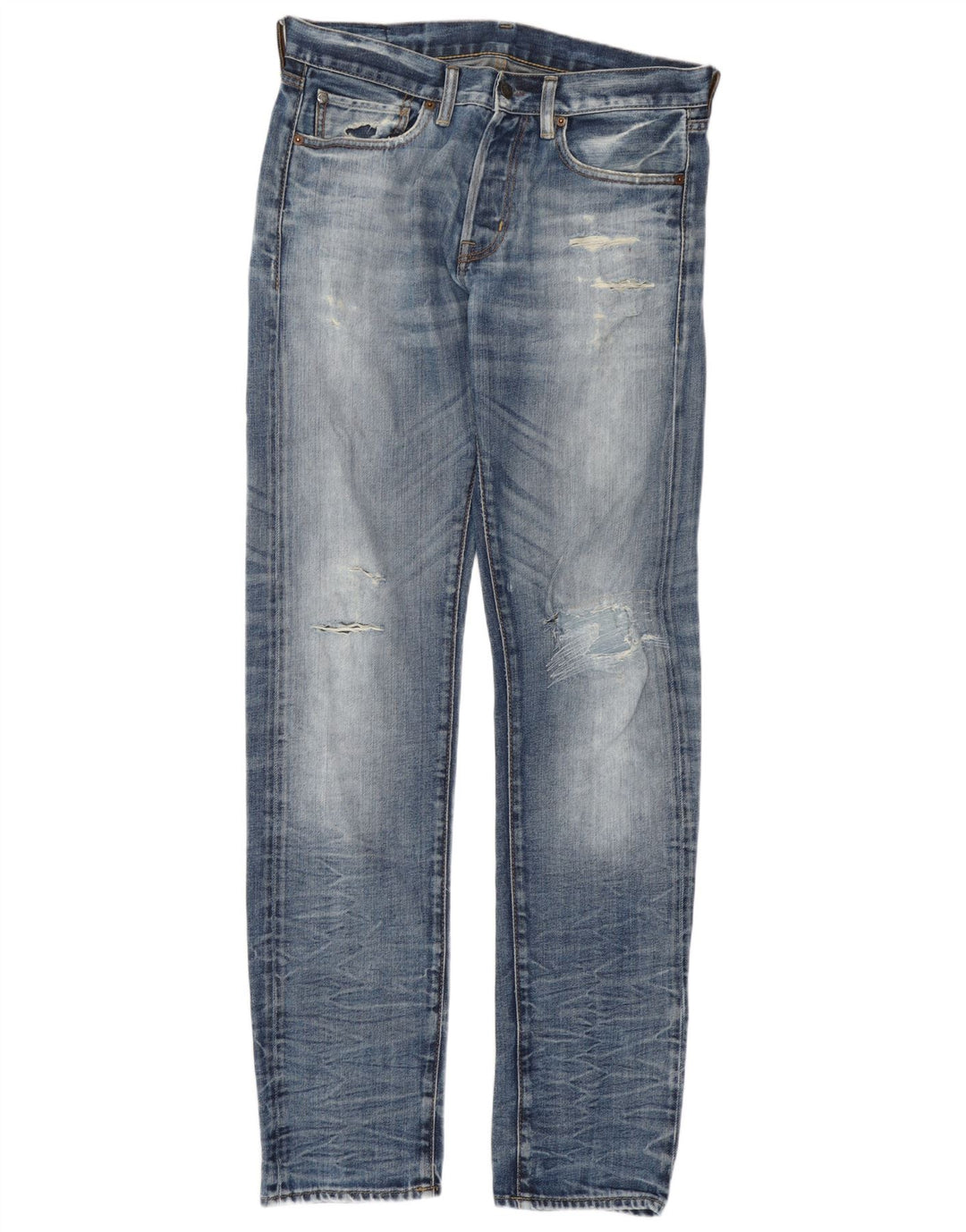 Ralph Lauren Herren Distressed Slim Jeans W32 L33 Blau