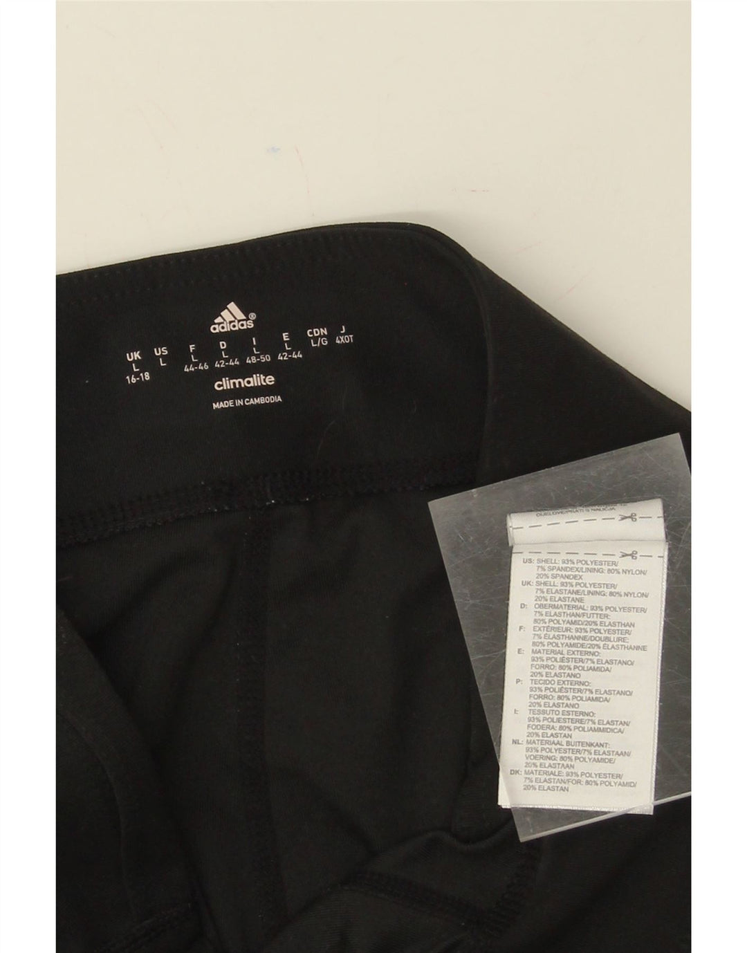 ADIDAS Womens Climalite Capri Leggings UK 16/18  Large Black Polyester Vintage Adidas and Second-Hand Adidas from Messina Hembry 