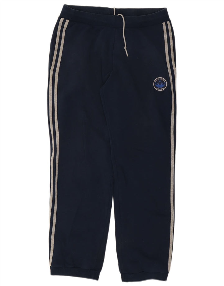ADIDAS Herren-Trainingsanzug mit grafischem Muster, mittelblaue Baumwolle, mittelblau