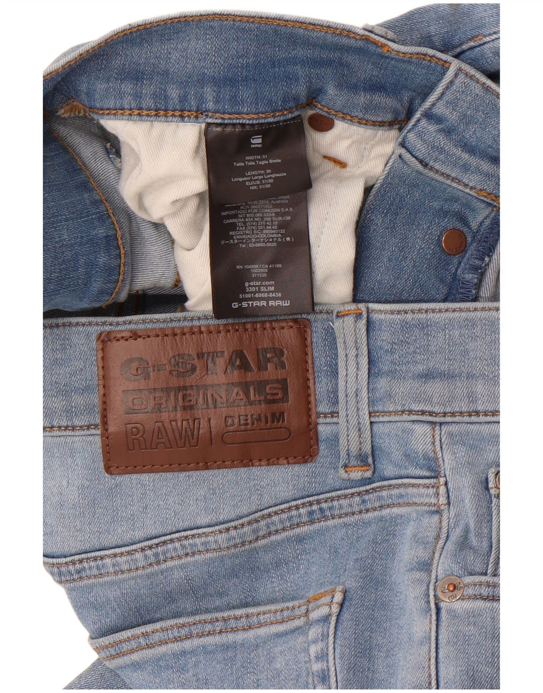 G-Star Herren Slim Jeans W31 L30 Blaue Baumwolle