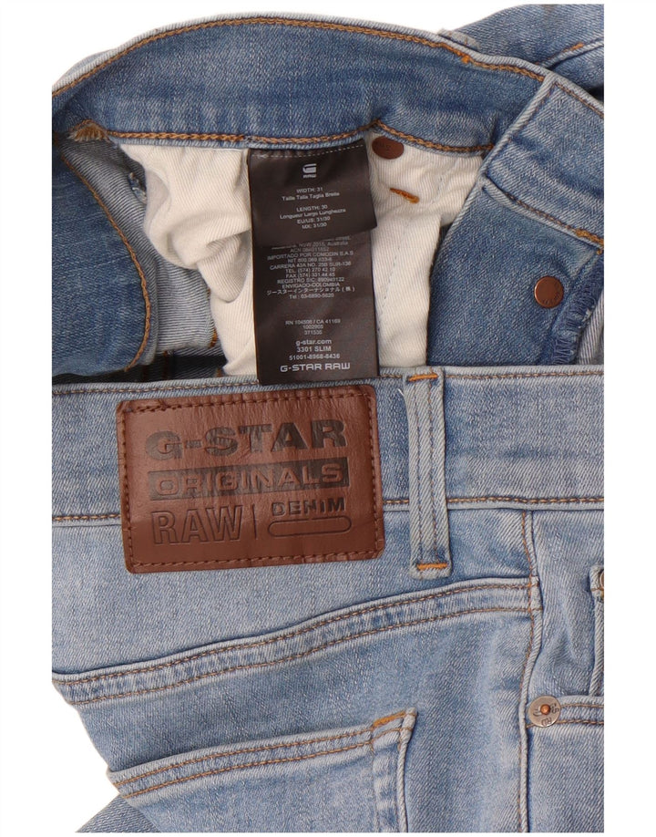 G-Star Herren Slim Jeans W31 L30 Blaue Baumwolle