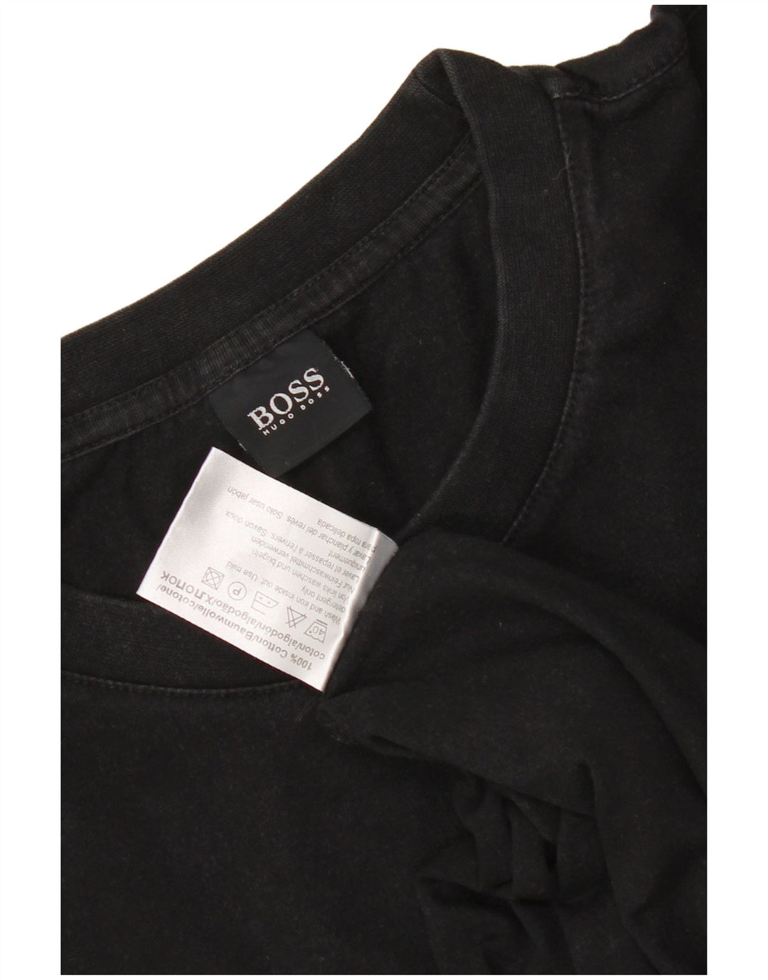 Hugo Boss Herren T-Shirt Top Large Schwarz Baumwolle