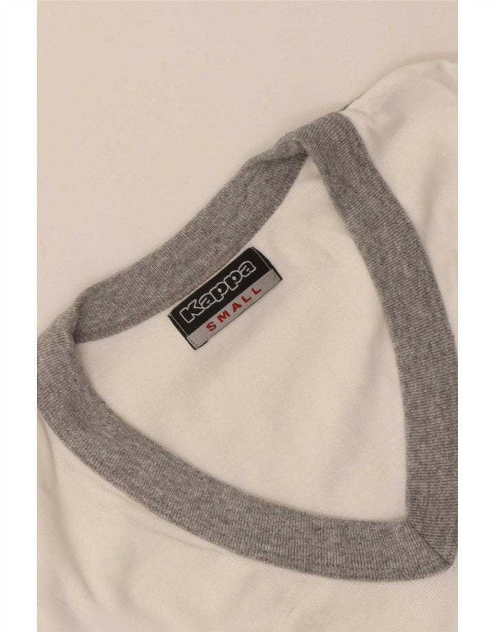 Kappa Damen T-Shirt Top UK 8 Small Weiß Colourblock
