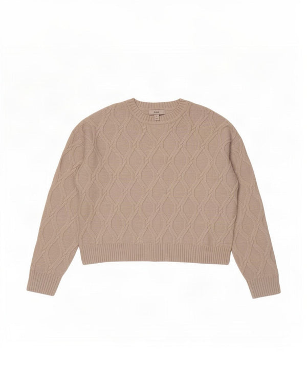 Marks & Spencer Damen-Pullover mit Rundhalsausschnitt, Gr. 14, Mittel, gebrochenes Weiß